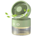 Two-in-One Desktop Spray Humidification Fan – USB Rechargeable Portable Mini Mute Electric Fan with Night Light (Multi)