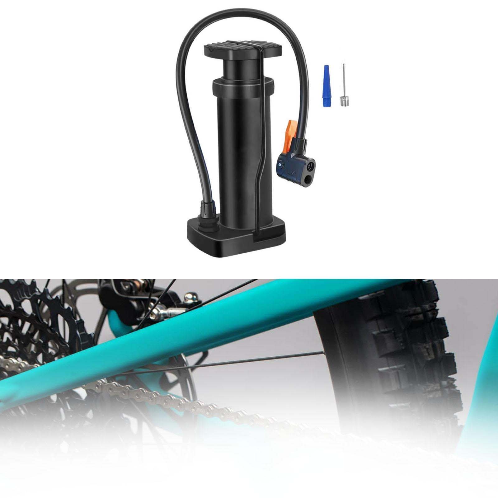 Portable Mini Foot Pump for Bikes, Motorcycles, and Electric Cars | High-Pressure Aluminum Alloy Air Inflator with Foot Pedal | Compact and Durable Design | Ideal for Bicycles, Motorcycles, and Outdoor Use