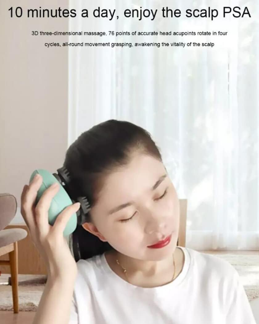 Electric Scalp Massager – 3 Modes Head Kneading, Portable Waterproof & Rechargeable, Ideal for Deep Hair Cleaning and Improving Head Blood Circulation
