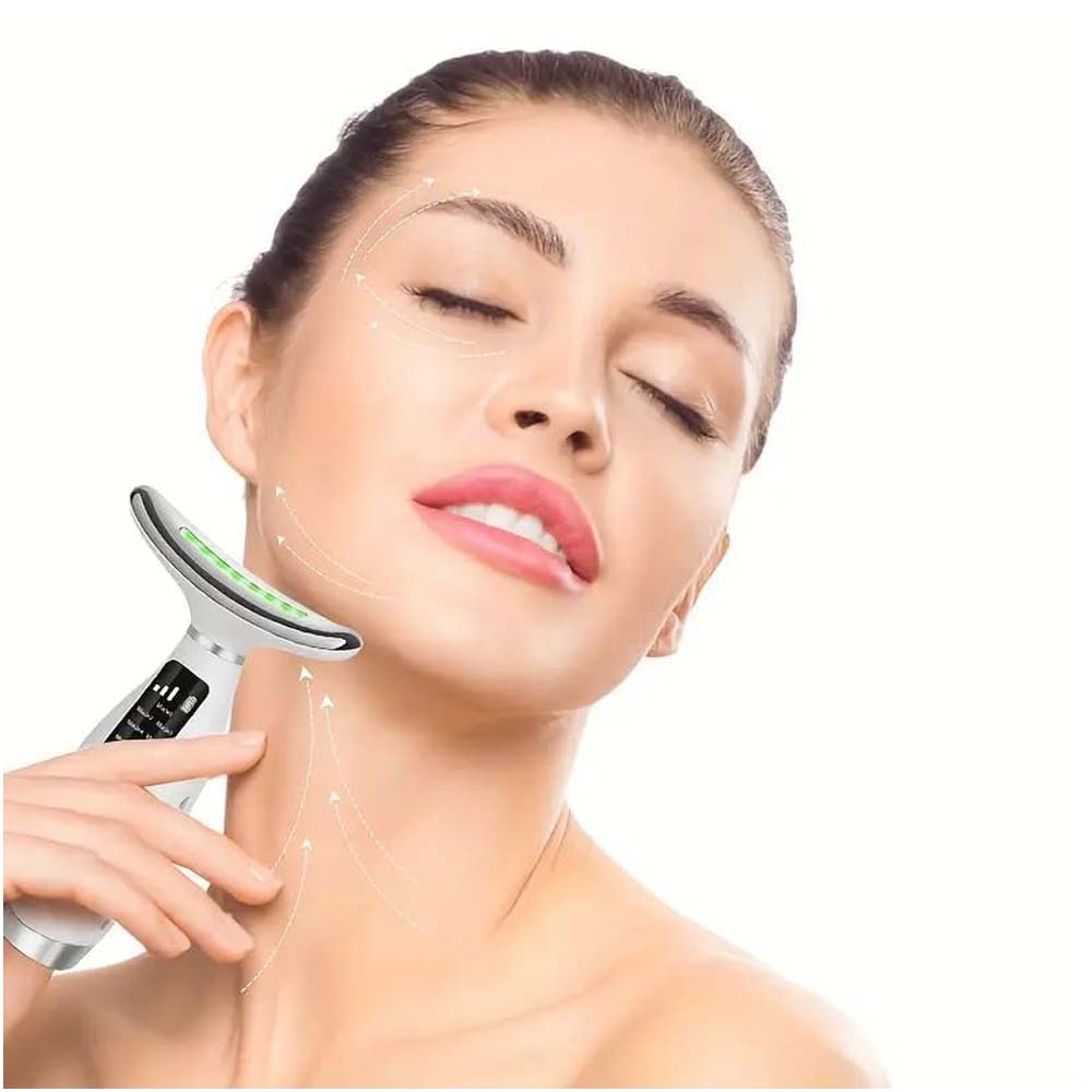 7-Colour LED Light Therapy Facial Massager - Anti-Aging, Skin Tightening & Slimming Wand for Face, Neck & Eyes