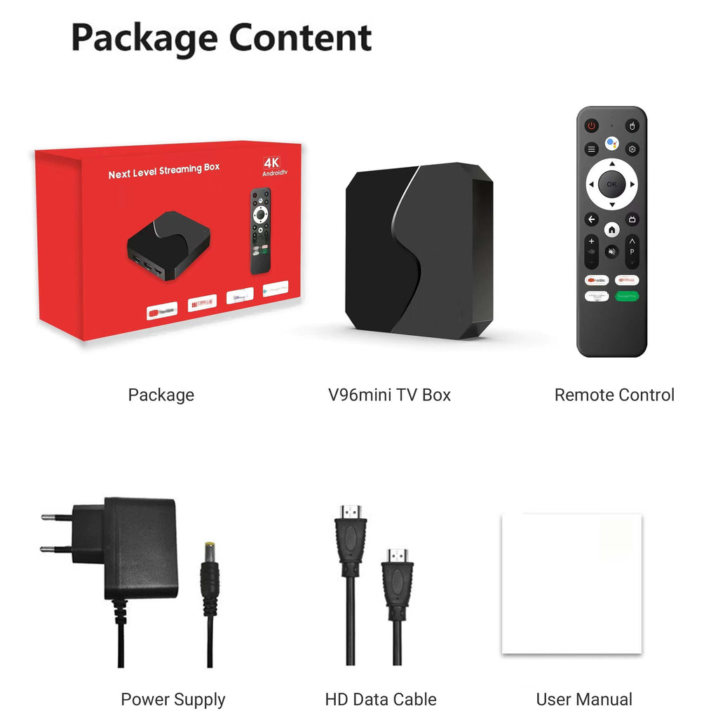 V96 Mini Android 12 TV Box 8+128GB - 8K/4K HDR, BT5.0, Voice Remote - Ultimate Streaming Media Player with App Support