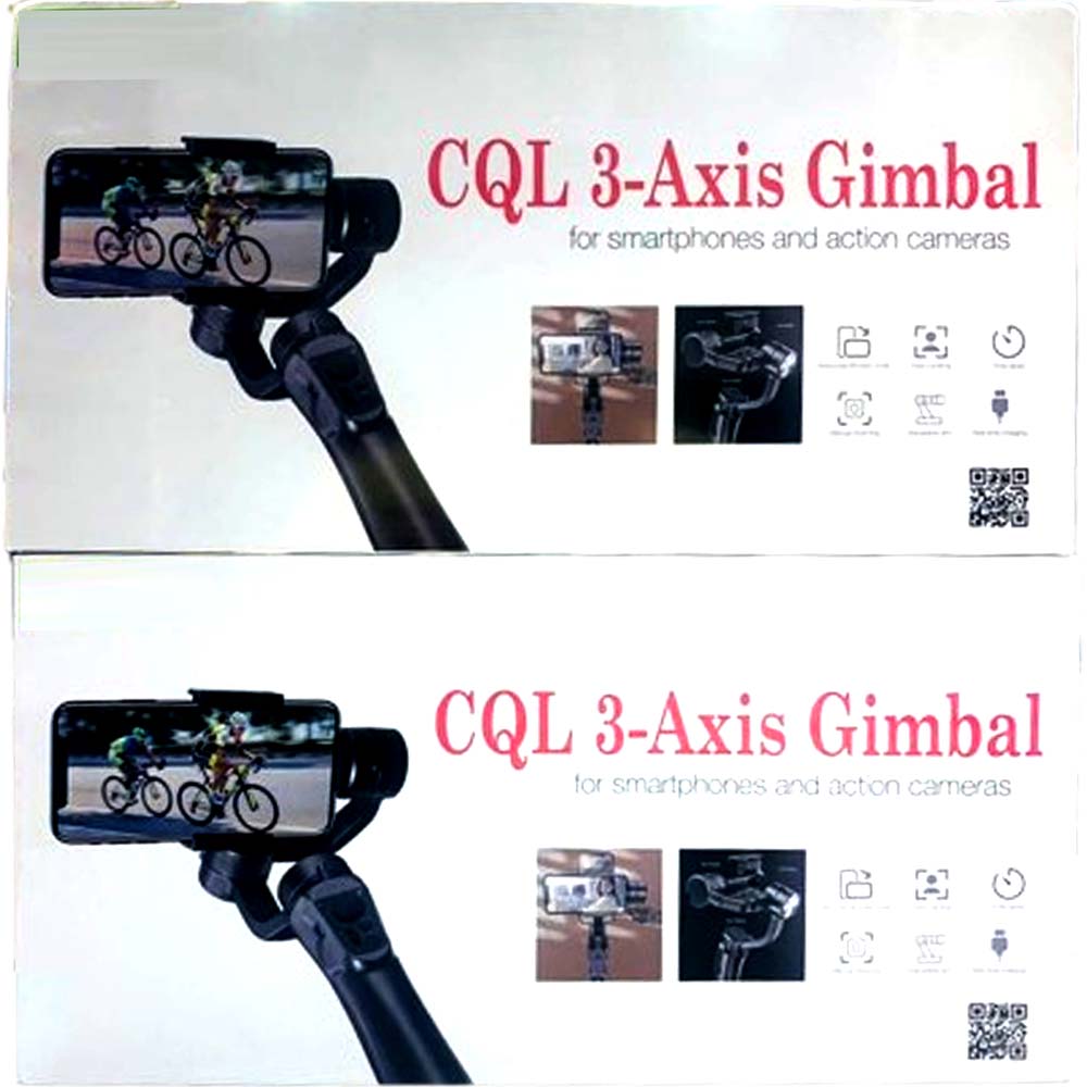 CQL Smart 3-Axis Gimbal Stabilizer for Smartphones & Action Cameras | Professional Video Stabilizer with Universal Compatibility and Long Battery Life