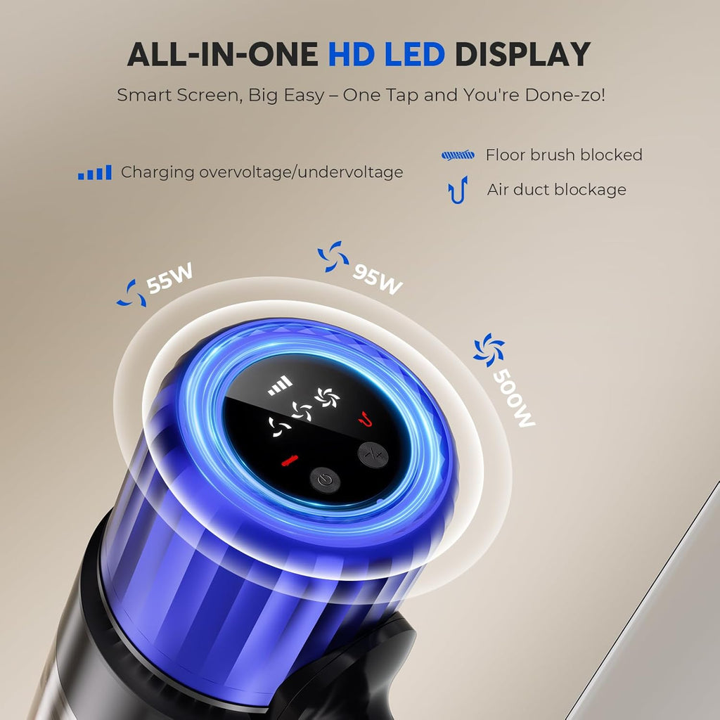 Cordless Stick Vacuum Cleaner – 2-Speed, 800W Power Suction, Lightweight, Ideal for Pet Hair, Home, Hard Floor, Carpet, and Car Cleaning