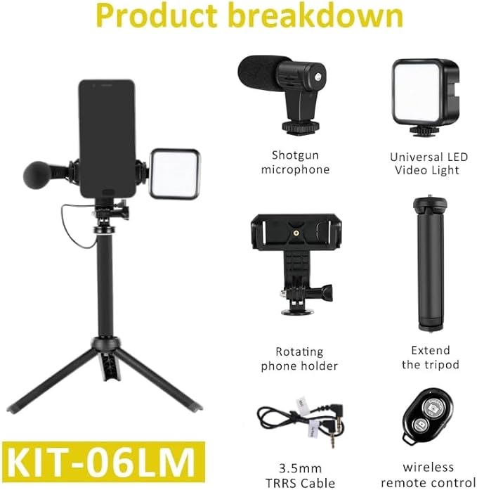 Live Set Fill Light Selfie Stick Tripod with Microphone – Foldable Selfie Stick for Mobile Phones