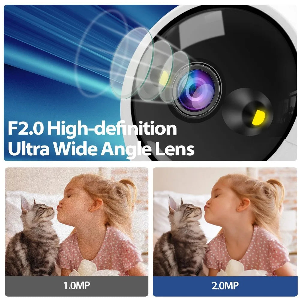 4K 6MP Smart PTZ IP Camera with AI Human Detection, Color Night Vision & One-Click Video Calling for Home Security