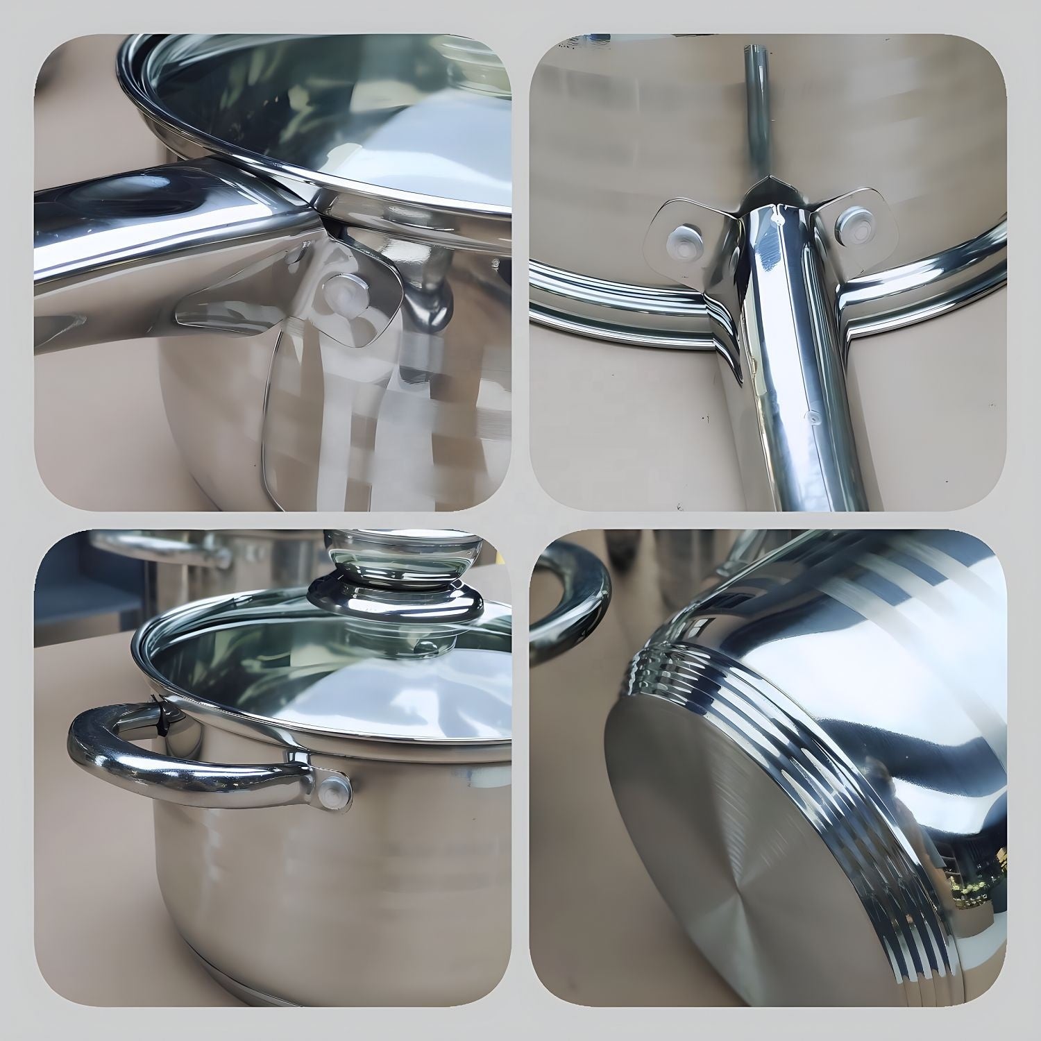 12-Piece Stainless Steel Cookware Set - Induction Compatible, Modern Design for Gas, Electric, Ceramic Stoves