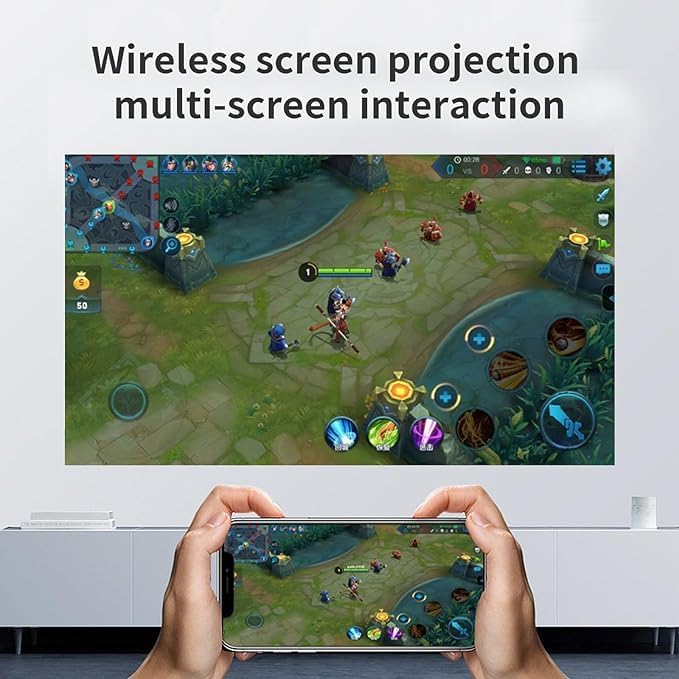 Portable Mini Projector | 1080P with 4K Ultra Clarity, Android 10.0, 5G Wi-Fi, Bluetooth, HDMI | Perfect for Home Cinema, Classroom, Office