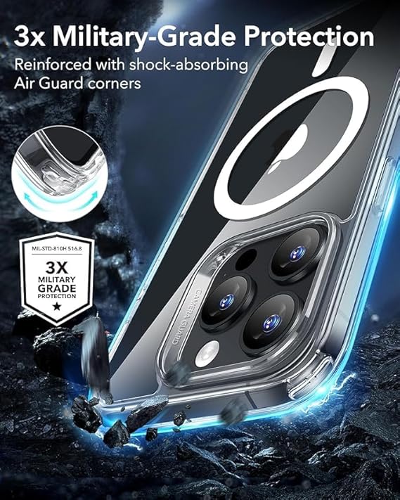 MagSafe Compatible Magnetic Phone Case with Camera Control | Military-Grade Shock Protection for iPhone 16, 16 Plus, 16 Pro, 16 Pro Max – Includes Free Screen Protector