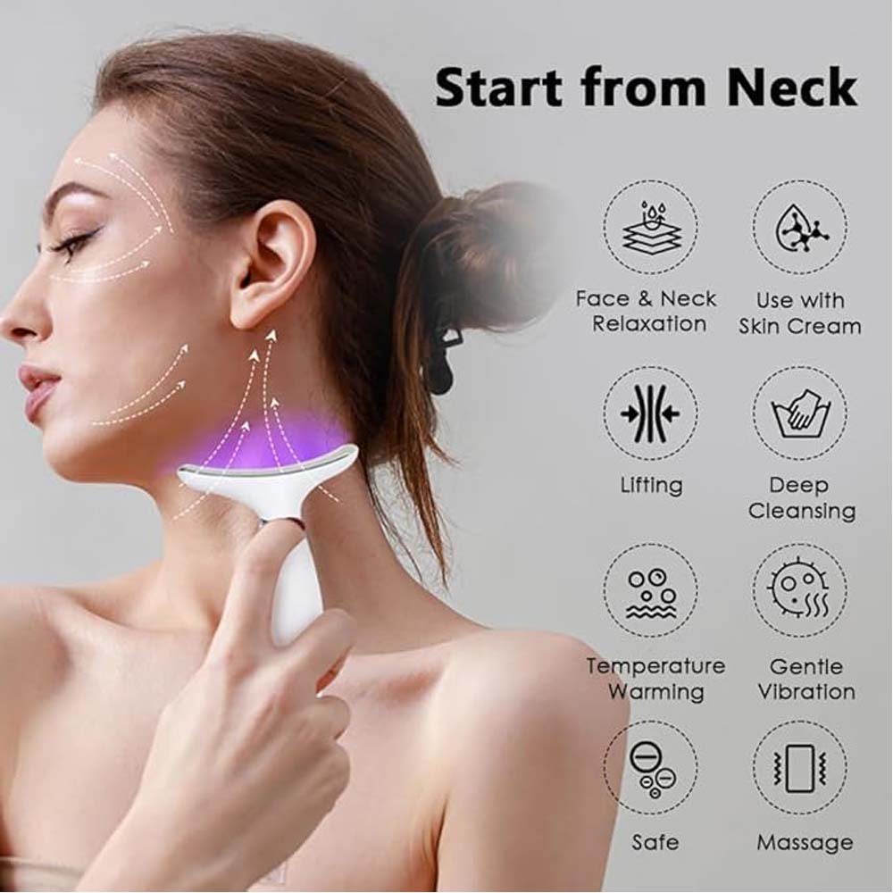 7-Colour LED Light Therapy Facial Massager - Anti-Aging, Skin Tightening & Slimming Wand for Face, Neck & Eyes