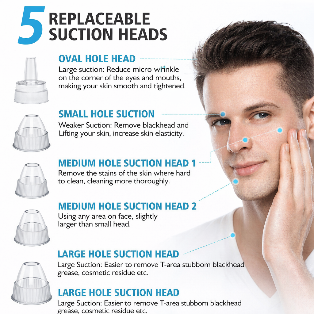 Electric Blackhead Vacuum Remover - Pore Cleanser & Pimple Sucker for Spa-Quality Facial at Home