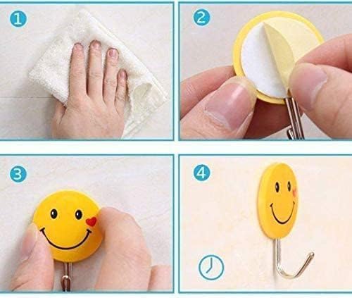 Wall Hanging Hook Set | 9-Piece Emoji Face Hooks with Strong Poster Adhesive