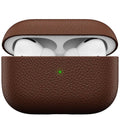 Leather Case for AirPods Pro – Handcrafted Fully-Wrapped Genuine Italian Leather with Pebble Grain Finish, Natural Brown, Premium Protection & Style