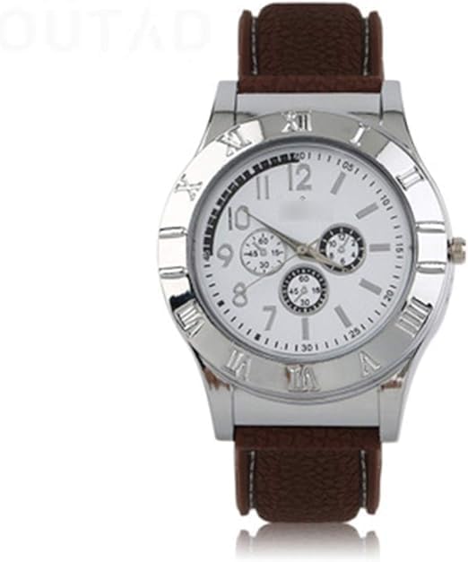 Men's Casual Sports Silicone Quartz Watch with Built-in Electronic Lighter – Waterproof USB Charging, Black