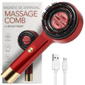 Red Infrared Scalp Massager Comb with LED Light Therapy. USB rechargeable electric head massage brush for hair growth & fall control.