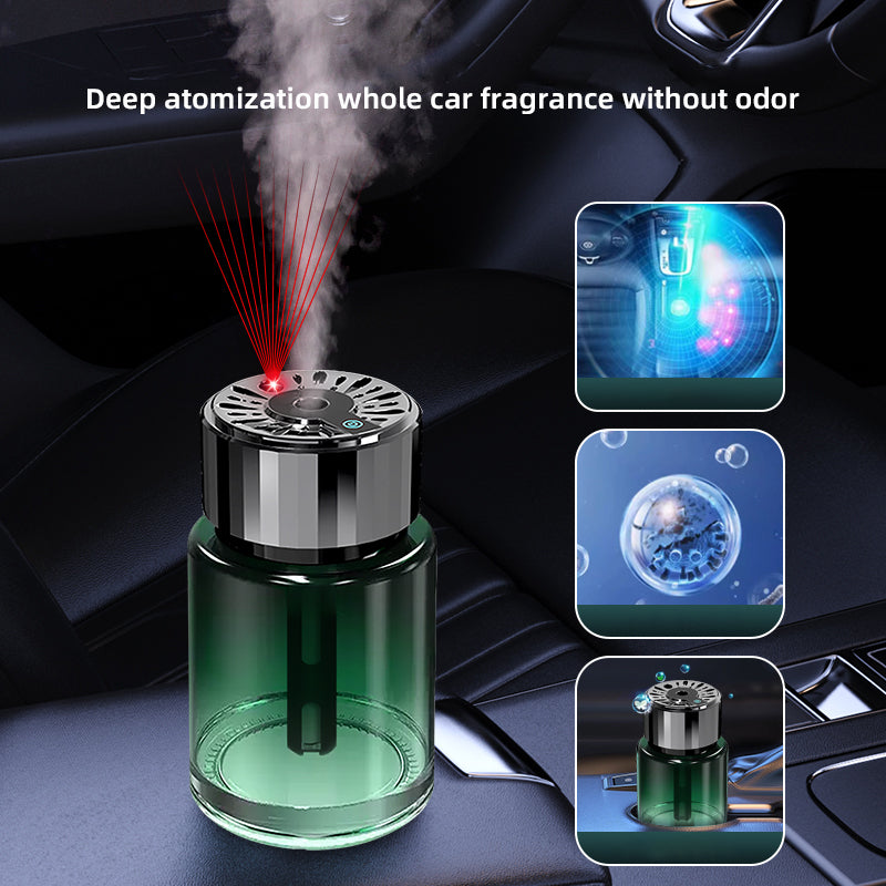 Car Air Freshener - Smart Aroma Diffuser with Colorful Lights & Essential Oils for Odor Elimination