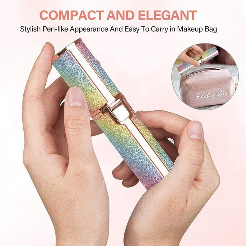 2-in-1 Eyebrow & Facial Hair Remover - USB Rechargeable with Multi-Colors, Cleaning Brush & Precision Trimming