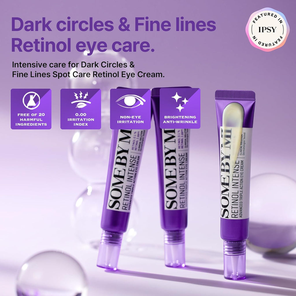 SOME BY MI Retinol Intense Advanced Triple Action Eye Cream – Korean Anti-Aging Eye Treatment with Retinol, Peptides & Niacinamide – 30ml / 1.01oz