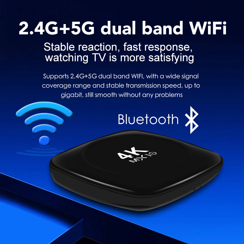 MX10-4K Android 13 TV Box - 5G WiFi 4K Streaming, Mini Smart Set Top Box - Ultra HD Media Player with HDR Support