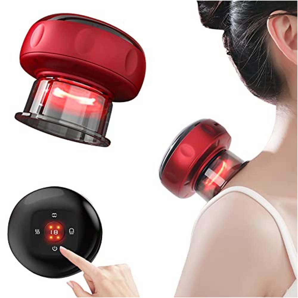 Smart Electric Cupping Device - 5 Massage Modes with Heating Therapy, Full Body Vacuum Massager for Pain Relief