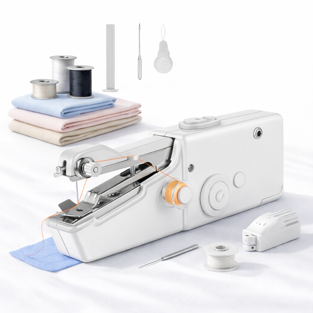 Mini Portable Handheld Sewing Machine - Cordless Electric Quick Stitch Tool for Fabric, Clothing & Travel Repairs