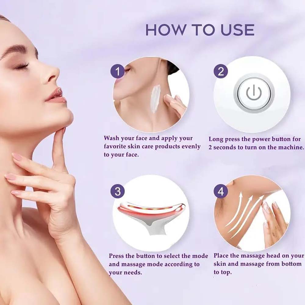 7-Colour LED Light Therapy Facial Massager - Anti-Aging, Skin Tightening & Slimming Wand for Face, Neck & Eyes