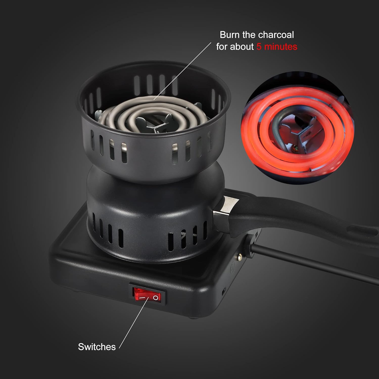 Electric Coal Starter for Hookah, Shisha, Nargila | Versatile Heater Stove & Charcoal Burner for BBQ | Quick & Efficient Heating