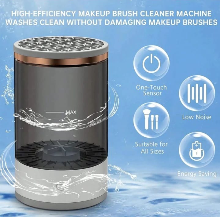 3-in-1 Automatic Makeup Brush Cleaning and Drying Stand – Electric Makeup Brush Cleaner Machine with USB Charging