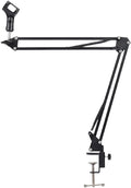 Professional Recording Microphone Stand | Black Suspension Scissor Arm for Dynamic and Condenser Mics | Stable and Adjustable